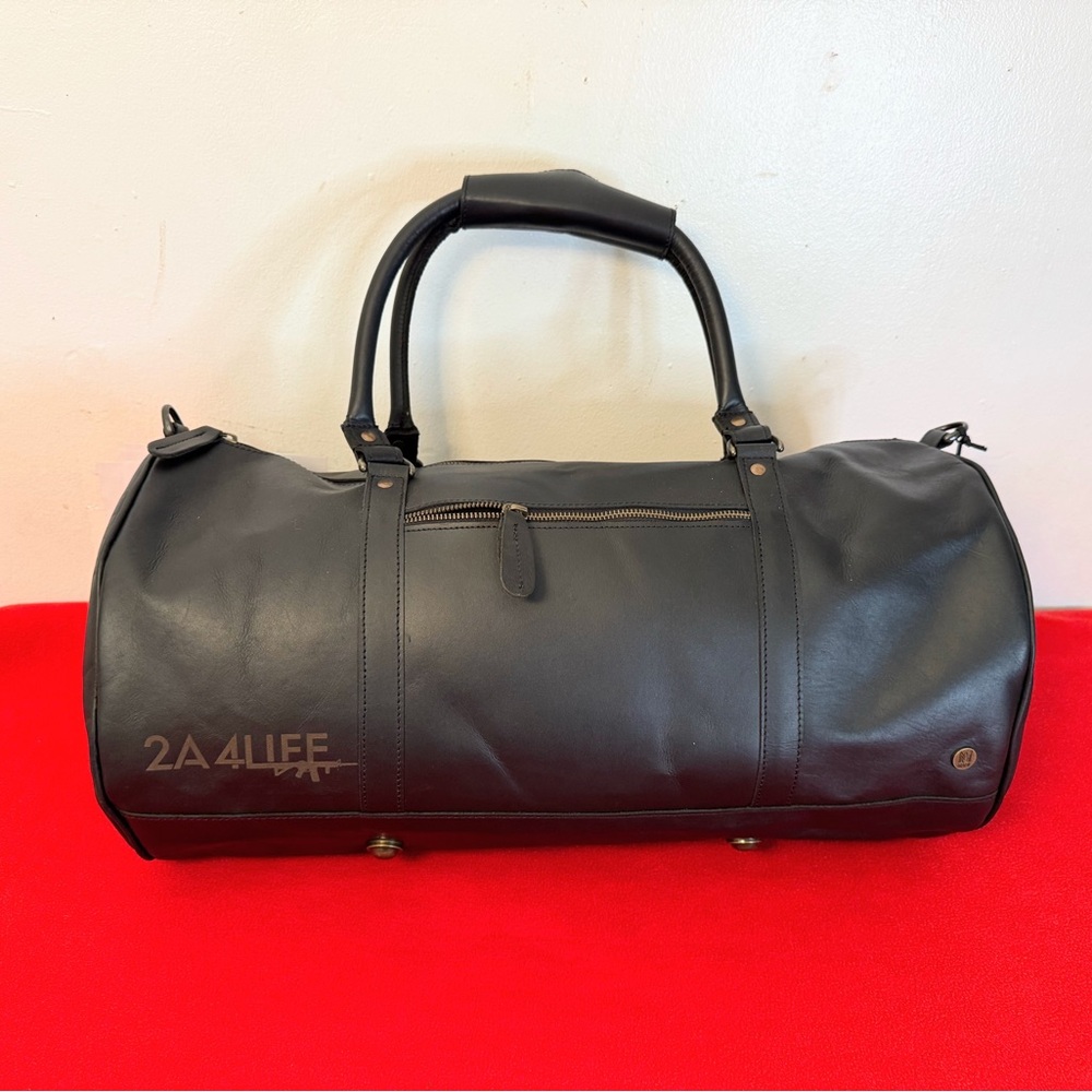 Mahi 2A 4Life black soft Leather Duffle Travel Bag